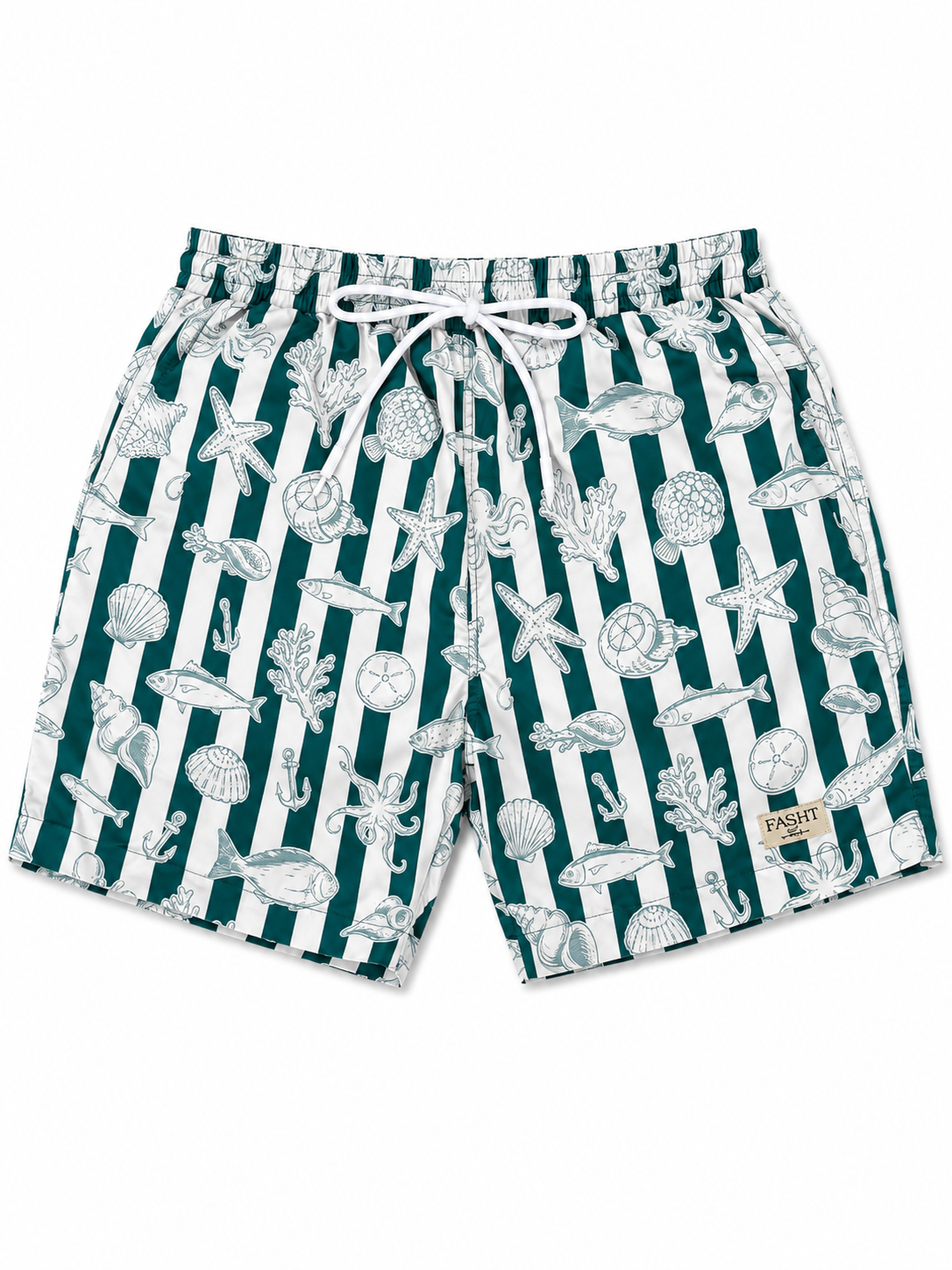 Green stripes swim short