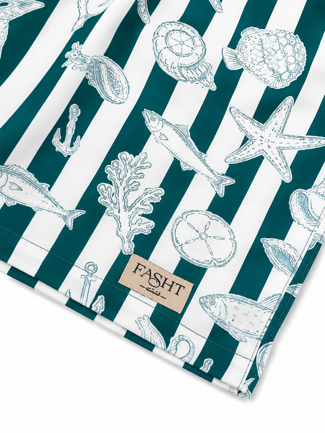 Green stripes swim short